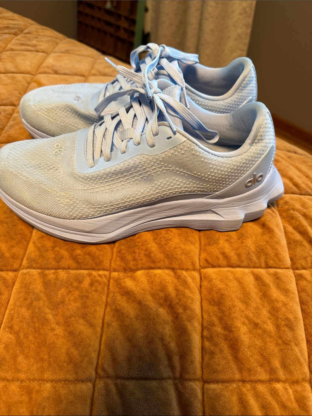 ALO Yoga Women's Pale Blue Mesh Athletic Sneakers